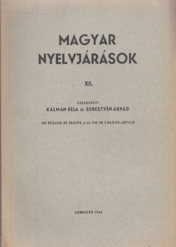 Magyar Nyelvjrsok XII.
