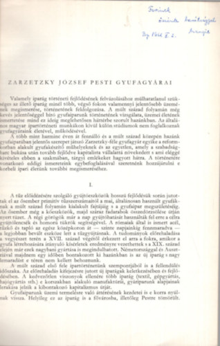 Zarzetzky J�zsef pesti gyufagy�rai - Dedik�lt - K�l�nlenyomat