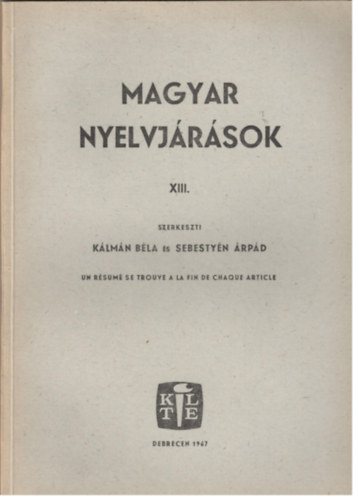 Magyar nyelvjrsok XIII.