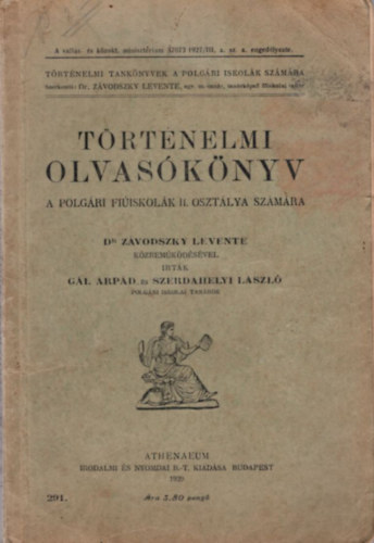 Trtnelmi olvasknyv a polgri fisikolk II. osztlya szmra