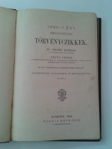 1889-ik vi Orszggylsi Trvnyczikkek