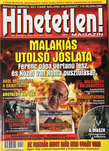Hihetetlen! magazin - XXI. �vfolyam 2. (232.) sz�m 2021. febru�r