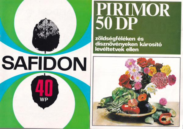 5db nvnytermesztsi prospektus ( egytt ) 1. Piromor 50, 2. Safidon 40, 3.  Birlane rovarlszer, 4. Tarka koronafrt, 5. Gramoxone