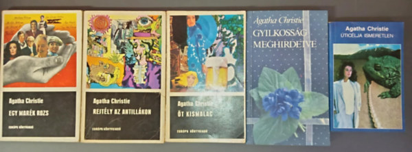 (5db) Agatha Christie knyvcsomag: Egy mark rozs / Rejtly az Antillkon / t kismalac / Gyilkossg meghirdetve / ti clja ismeretlen