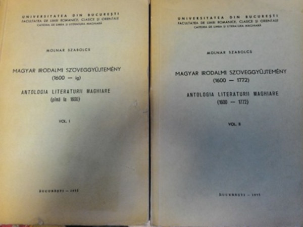 Magyar irodalmi szvegyjtemny 1600-ig + Magyar irodalmi szvegyjtemny 1600-1772) (kt ktet)