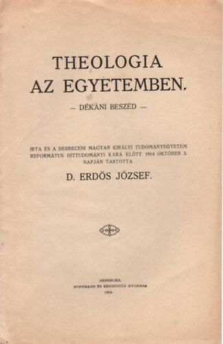 Theologia az egyetemben - Dkni beszd