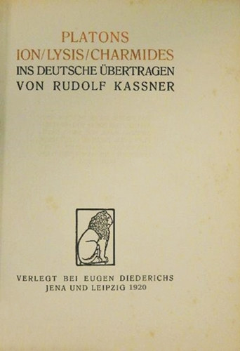 Plat�n - Platons Ion/Lysis/Charmides