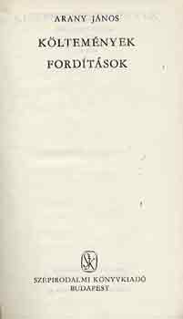 Arany J�nos v�logatott m�vei I-III.