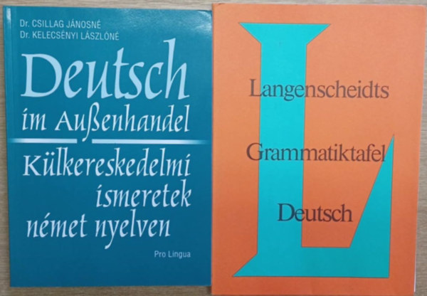 2 db nmet nyelvknyv: Deutsch im Auenhandel (Klkereskedelmi ismeretek nmet nyelven) - Langenscheidts Grammatiktafel Deutsch (Langenscheidt nmet nyelvtani tblzata)