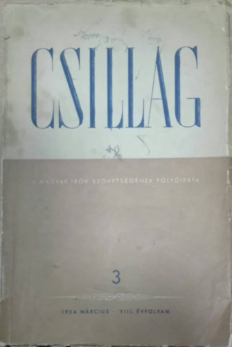 Csillag - A magyar �r�k Sz�vets�g�nek Foly�irata - VIII. �vfolyam