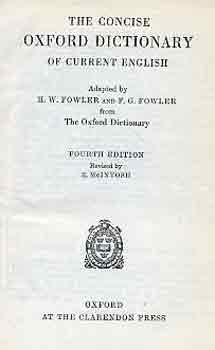 The concise Oxford dictionary of current english