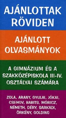 Vadai Istvn  (szerk.) - Ajnlottak rviden 2. (Zola, Arany, Gyulai, Jkai, Csehov, Babits)