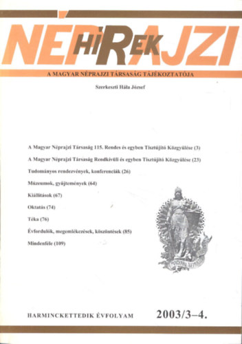 Nprajzi Hrek 2003/3-4. (egy ktetben)