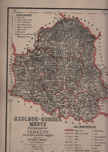 Szolnok-Doboka megye kzigazgatsi trkpe