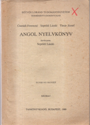 Seprdi Lszl; Timr Jzsef - Angol nyelvknyv