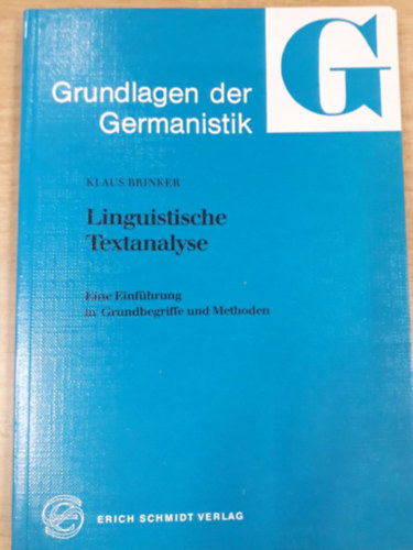 Linguistische Textanalyse - Eine Einfhrung in Grundbegriffe und Methoden
