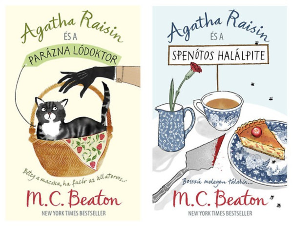 2 db. kort�rs krimi (Agatha Raisin �s a spen�tos hal�lpite + Agatha Raisin �s a par�zna l�doktor)