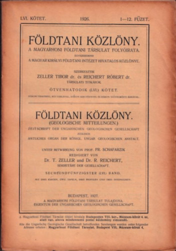 Fldtani Kzlny 1926/1-12. fzet (LVI. ktet)