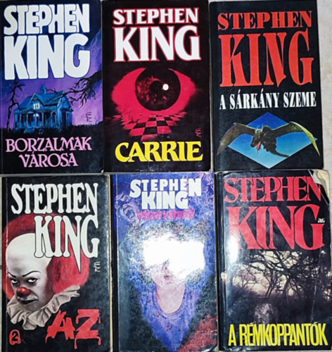 6db Stephen King m - A rmkoppantk; Az 2.; Tzgyjt; A srkny szeme; Borzalmak vrosa; Carrie