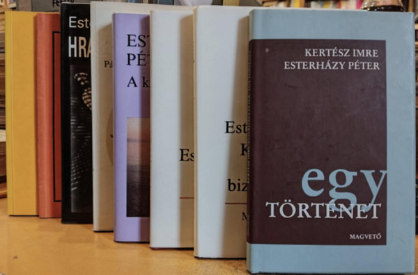 8 db Esterhzy Pter: Egy trtnet; Ki szavatol a lady biztonsgrt?; Fuharosok;  kitmtt hatty; Fancsik s Pinta/Ppai vizeken ne kalzkodj!; Hrabal knyve; Daisy; Egy kk haris