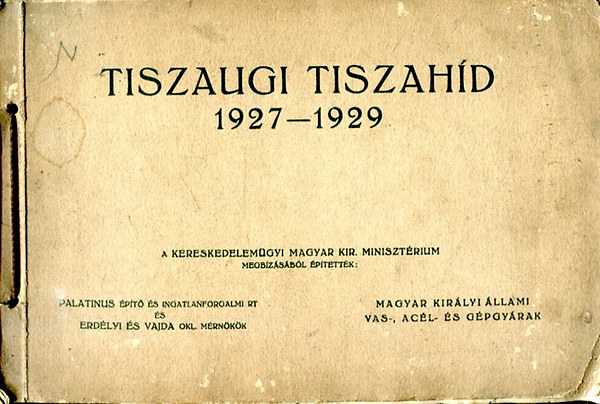 Tiszaugi Tiszahd 1927-1929