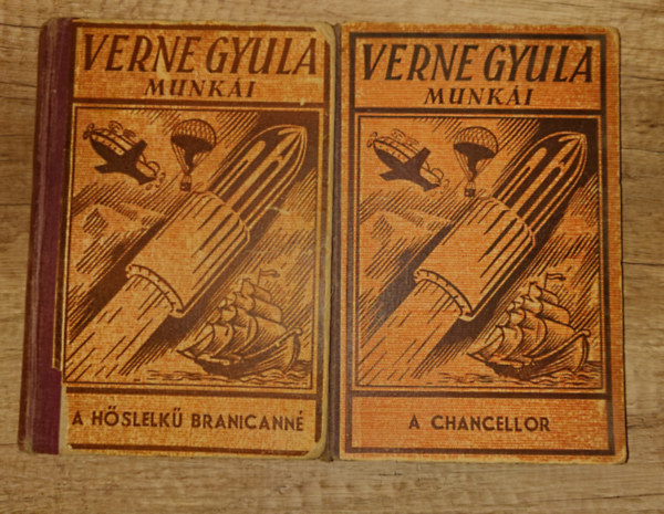 2 k�tet Verne Gyula Forr�s kiad�s� sorozat�b�l: A Chancellor, A h�slelk� Branicann�
