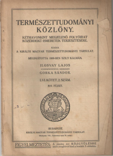 Termszettudomnyi kzlny 1924