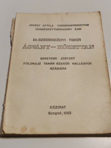 �sv�ny-, k�zettan /egyetemi jegyzet f�ldrajz tan�r szakos hallgat�k sz�m�ra/