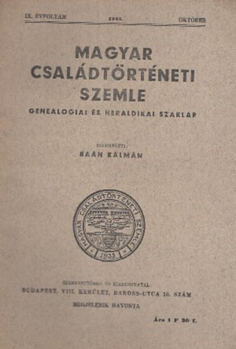 Magyar csal�dt�rt�neti szemle (IX. �vf. 1943. okt�ber)
