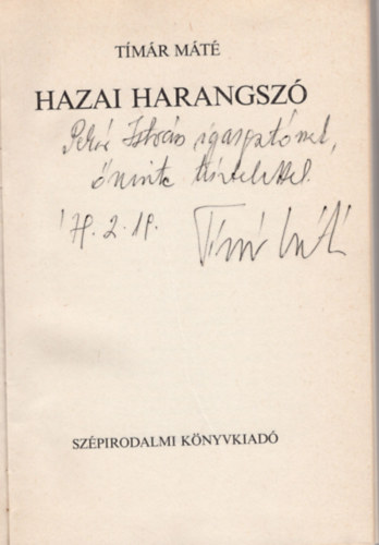 Tmr Mt - Hazai harangsz- dediklt