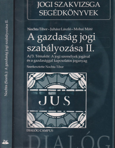 Juhsz Lszl, Mohai Mt Nochta Tibor - A gazdasg jogi szablyozsa II. (A/3. tmakr: A jogi szemlyek jogval s a gazdasggal kapcsolatos joganyag)