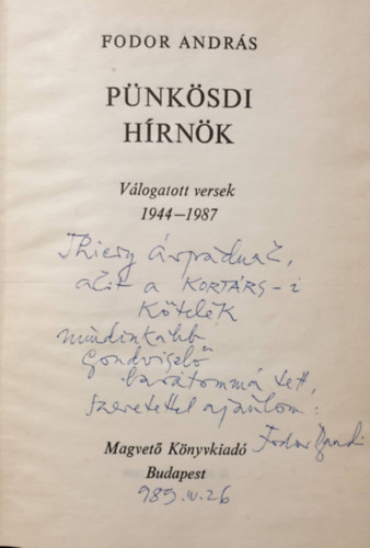 Fodor Andrs - Pnksdi hrnk- vers- dediklt