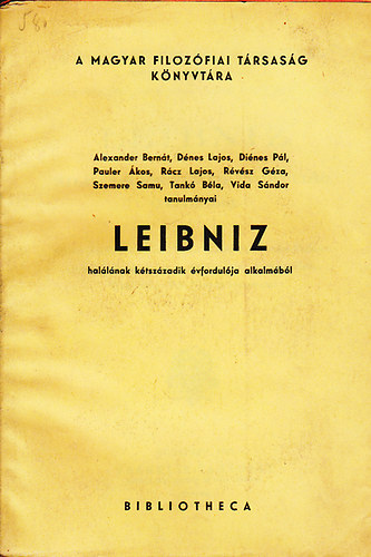 Leibniz hallnak ktszzadik vfordulja alkalmbl