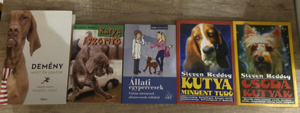 5 db k�nyv tr�f�s kutyat�rt�netekkel - Dem�ny - most �n ugatok, Kutya mindent tud�, Csoda kuty�k, Kutyaszor�t�, �llati egypercesek