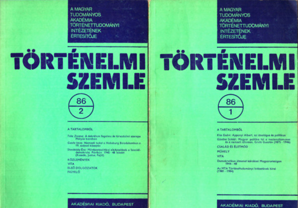 2 db Trtnelmi Szemle 86/1, 2